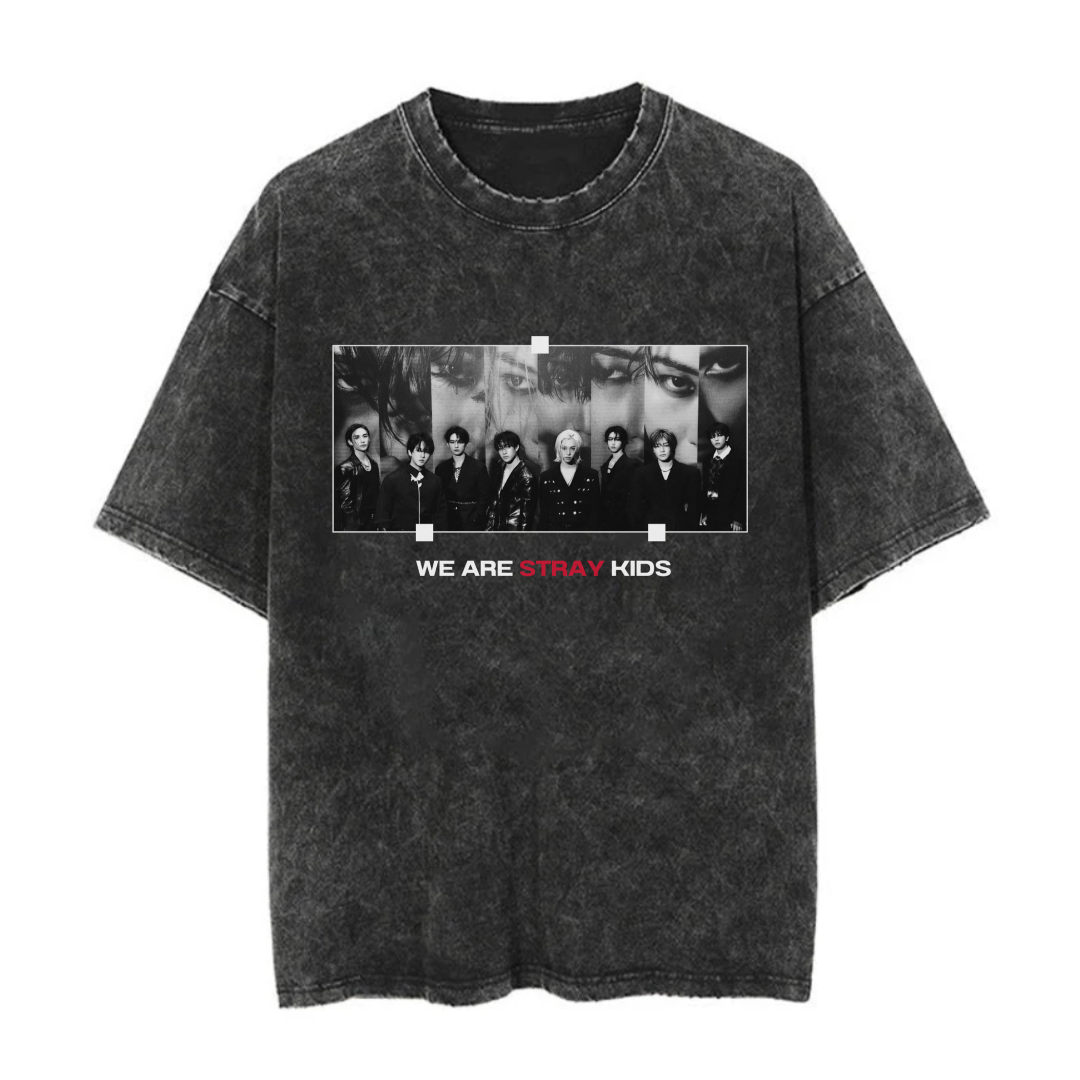 Alexander McQueen Tシャツ Stray Kids black Koszulki Stray Kids – KPOP Clothes